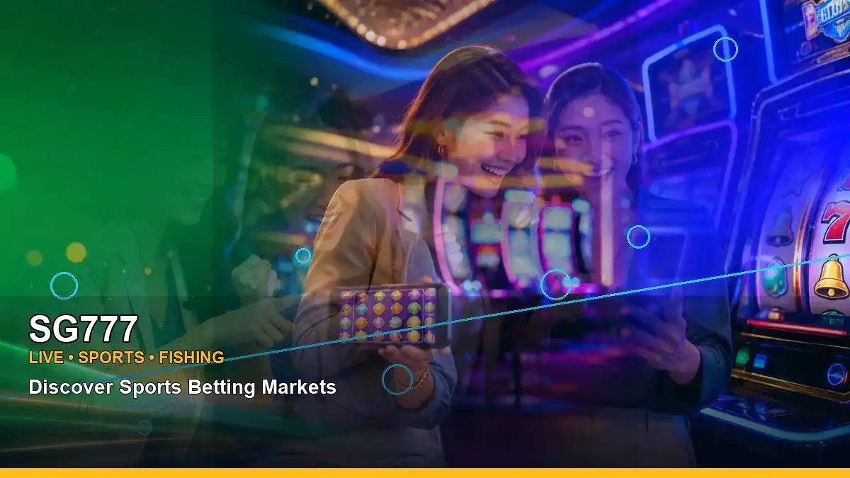 SG777 duo online slot games featuring an adult Filipina casino host with a panoramic reel composition