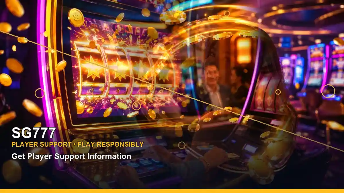 SG777 lounge VIP casino rewards featuring an adult Filipina casino host with a layered collage composition